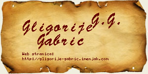 Gligorije Gabrić vizit kartica